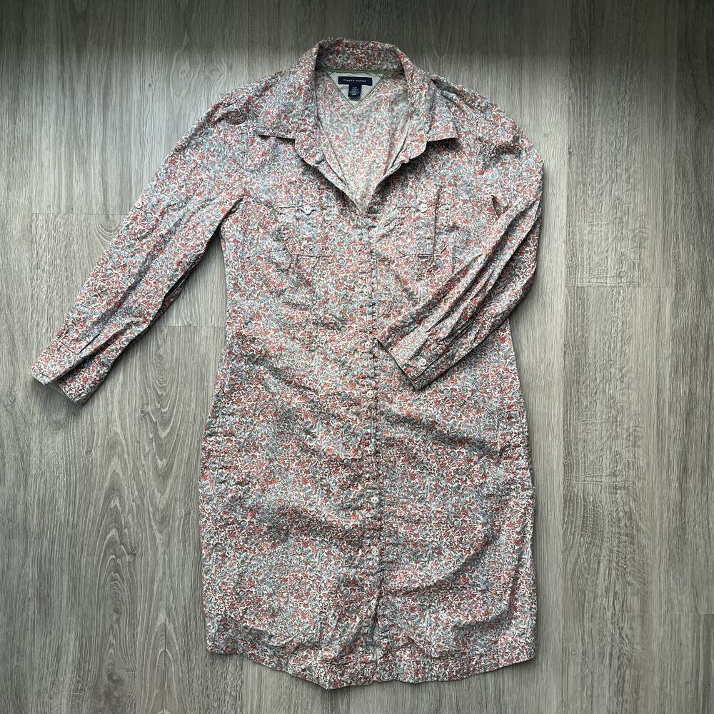 Tommy Hilfiger Women's Floral Shirt Dress Roll Tab Sleeve Boho Cottagecore S - Picture 2 of 14